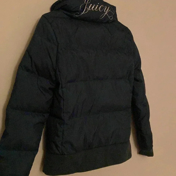 Juicy Couture y2k womens emerald Greenmount puffer down jacket- small - zip+snap - Picture 7 of 8